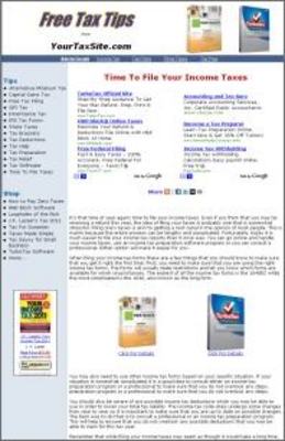 Product picture New! Ready Made Income Tax Tips Site With MRR